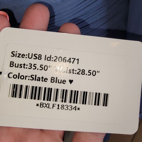 JJ'S House A-line V-Neck Asymmetrical Chiffon Bridesmaid Dress Size 8 - Picture 5 of 10